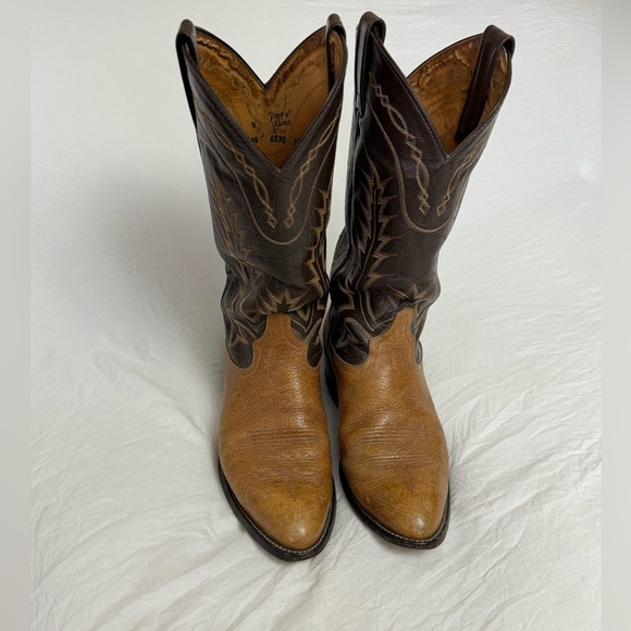 Tony Lama Black Label 6530 Western Cowboy Boots Brown Leather Men\'s Size 10B main image 14